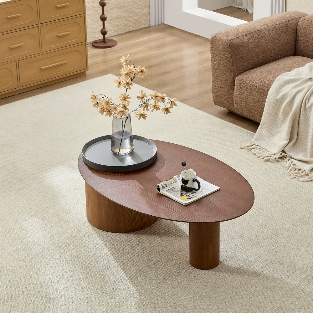 47.24" Modern Oval Coffee Table with Hidden Storage
