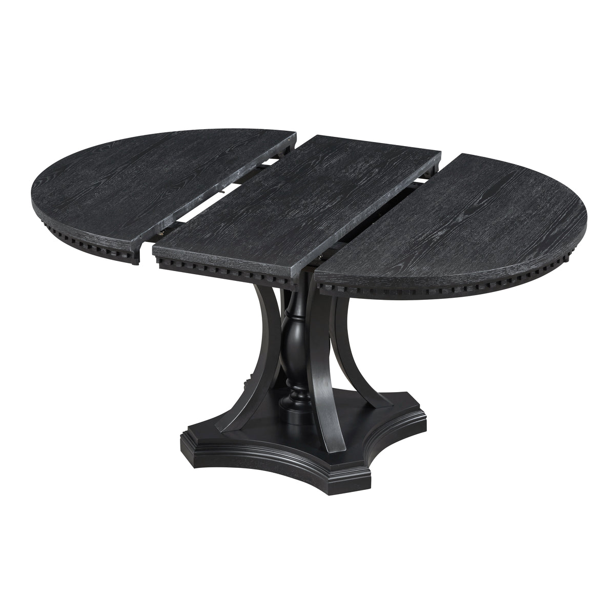 5-Piece Extendable Round Dining Table Set for 4 – 42"–58" Table with Upholstered Armchairs