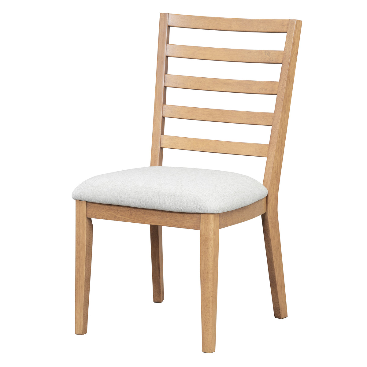 5-Piece Extendable Round Dining Table Set for 4 – 42"–58" Table with Upholstered Ladder-Back Chairs