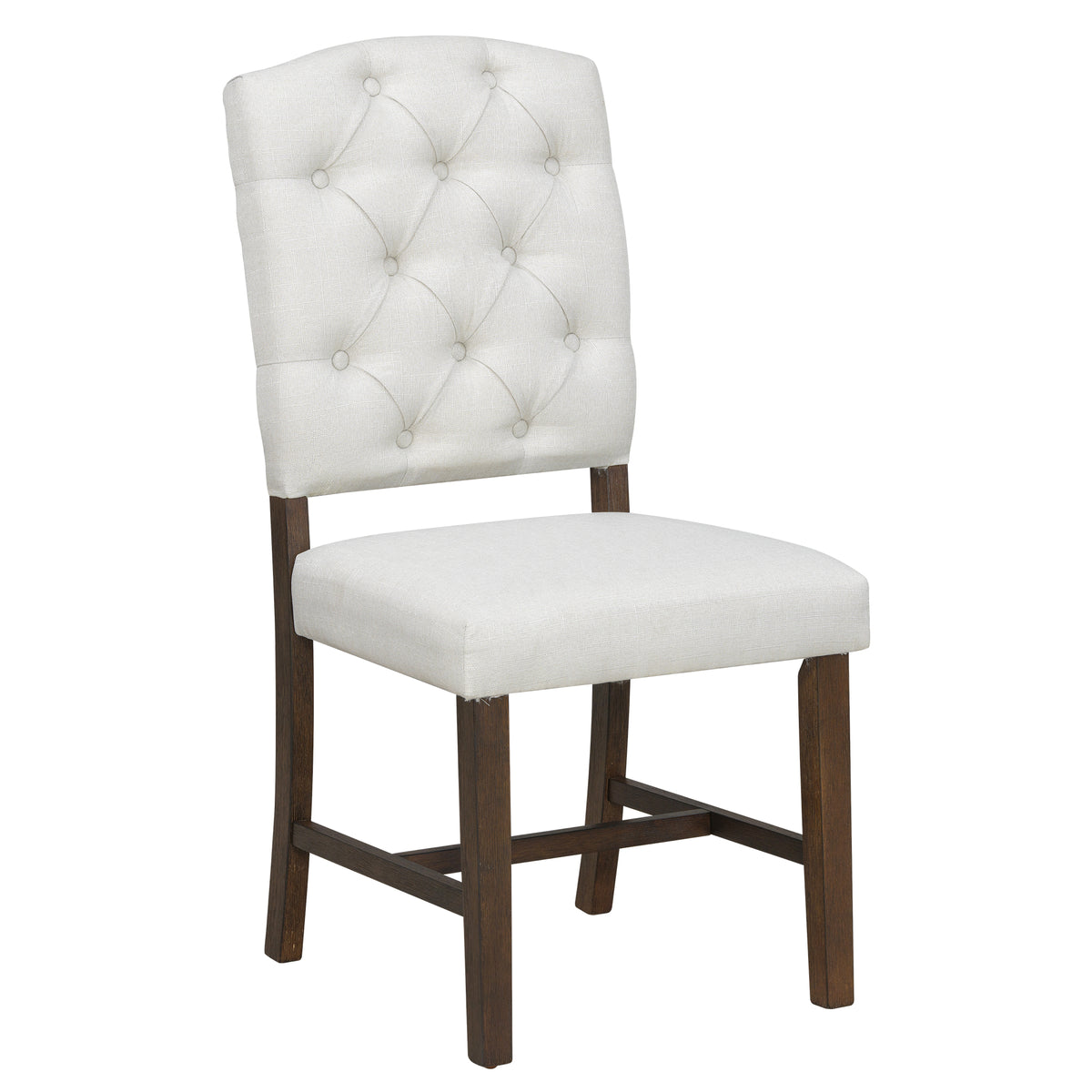 5-Piece Extendable Round Dining Table Set for 4 – 42"–58" Walnut Finish with Tufted Upholstered Chairs