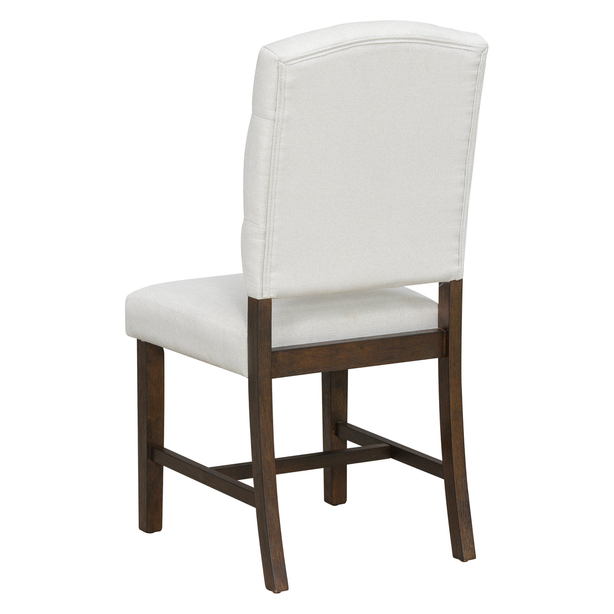5-Piece Extendable Round Dining Table Set for 4 – 42"–58" Walnut Finish with Tufted Upholstered Chairs