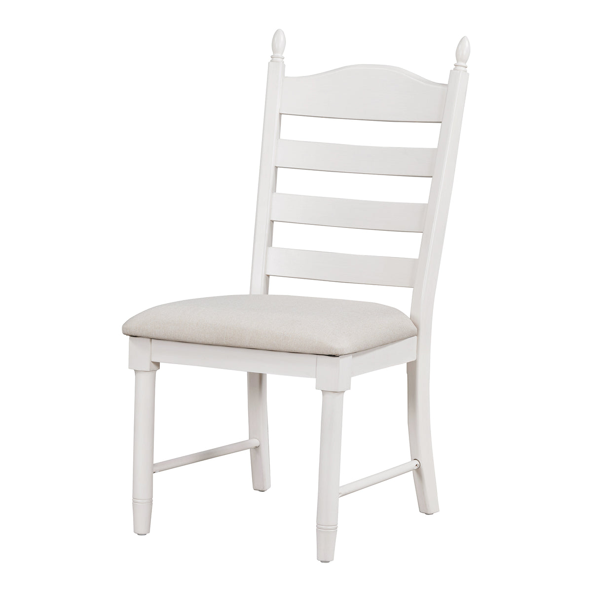 5-Piece Extendable Round Dining Table Set for 4 with Upholstered Ladder-Back Chairs