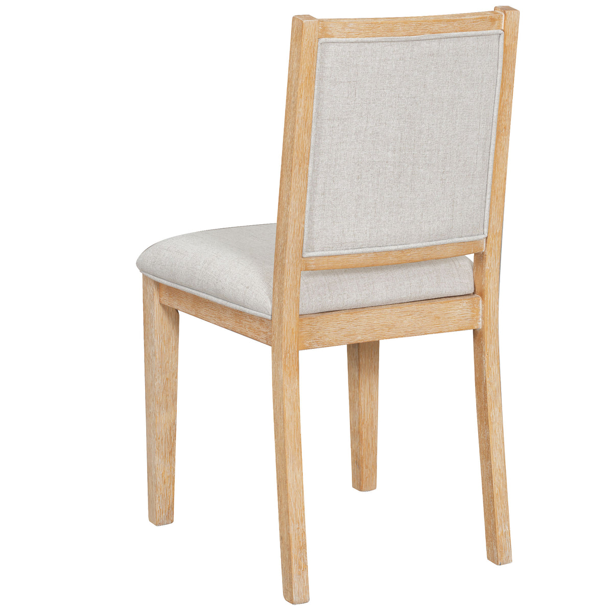 5-Piece Extendable Round Dining Table Set for 4 – 42"–58" Natural Wood Finish with Tufted Chairs
