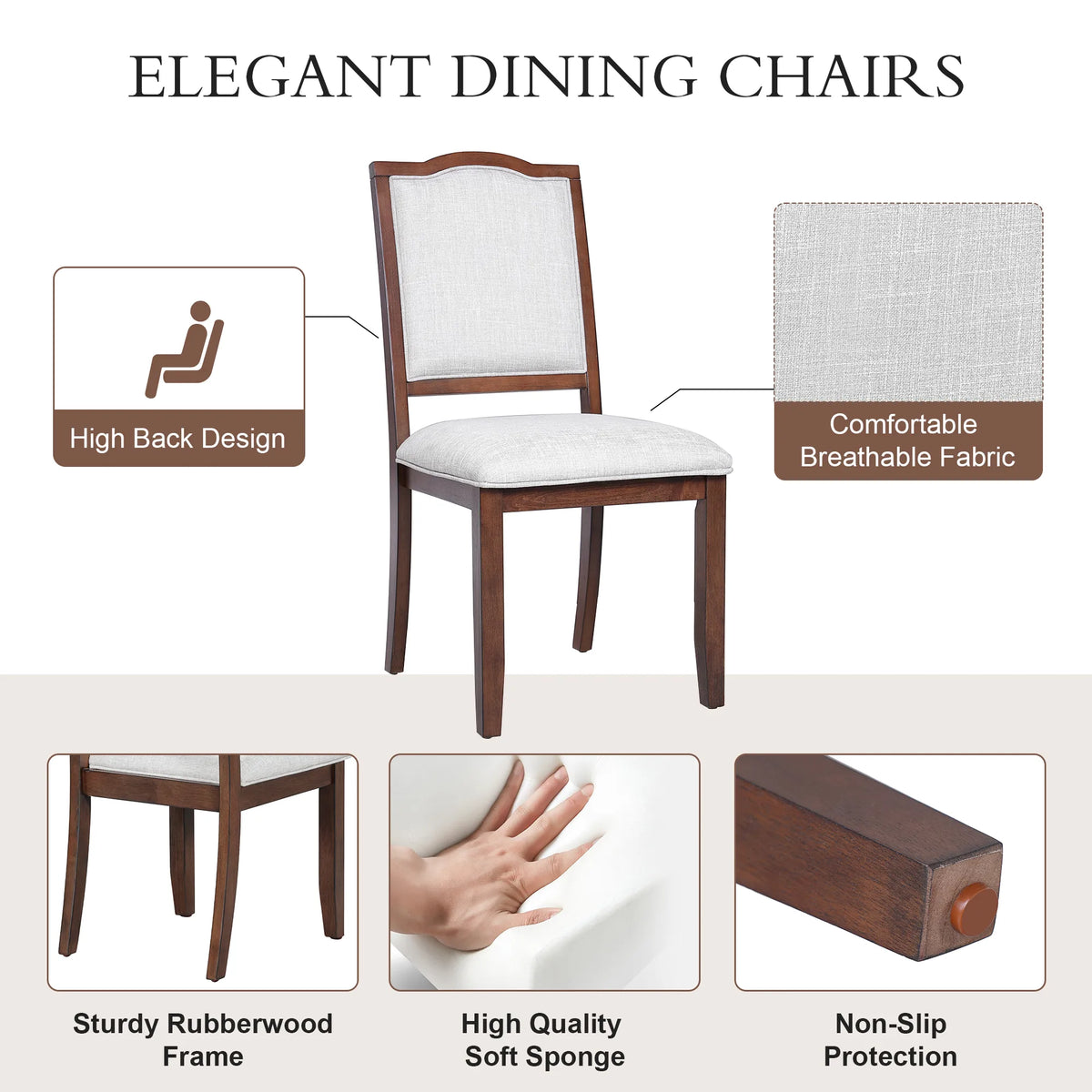 6-Piece Extendable Dining Table Set for 6 – 59"–77" Dark Brown Table with Upholstered Chairs & Bench