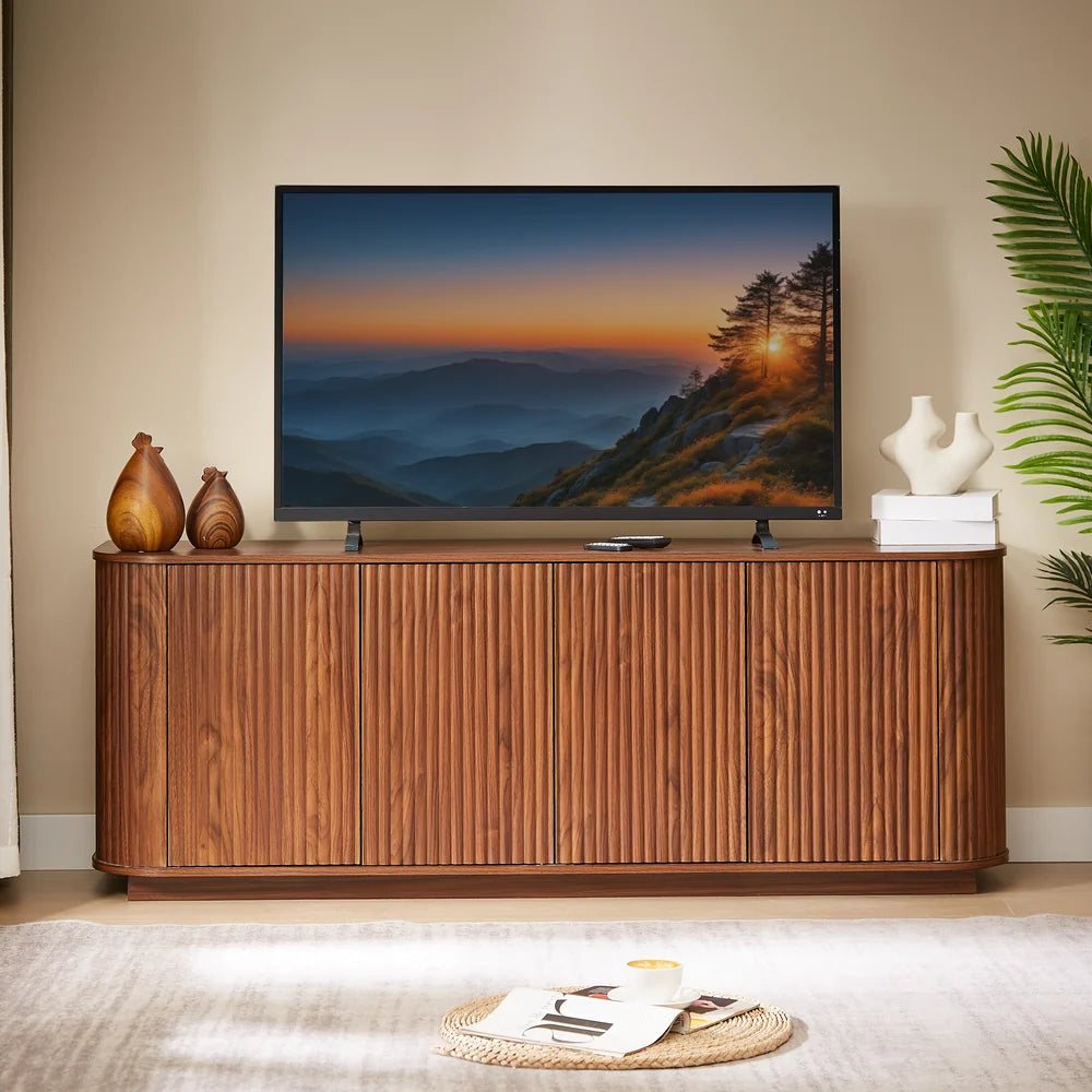 64" Fluted Sideboard Cabinet with Storage – Modern Buffet & TV Stand